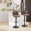 HOMCOM Bar Stools Set of 2, Swivel PU Leather Counter Height Bar Stools
