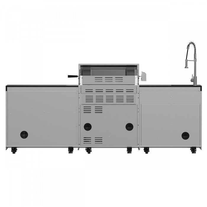 FORNO Bulnes Outdoor Kitchen 60,000 BTU Stainless Steel BBQ with Black Granite Countertops - FODKT2506BLK