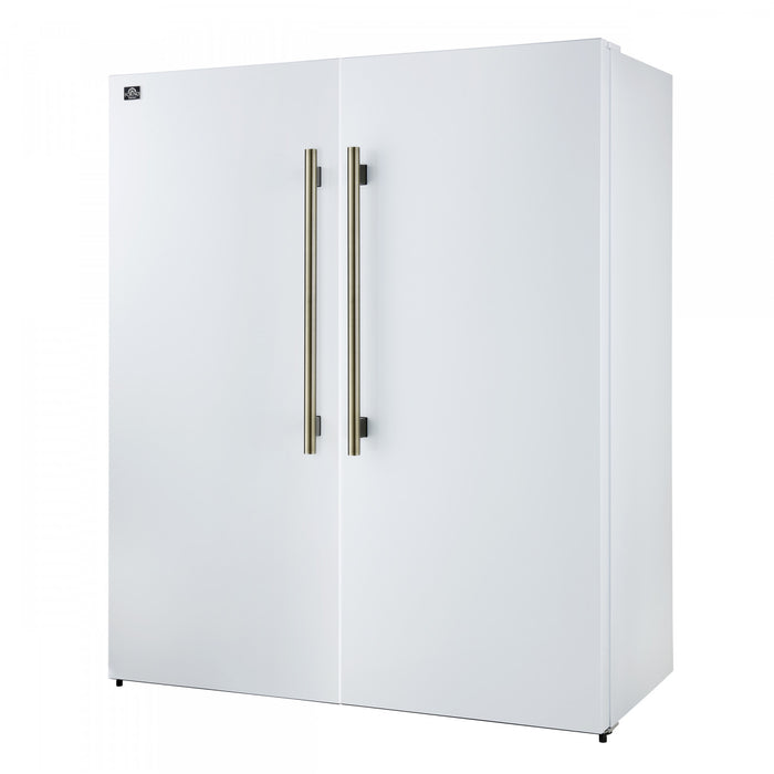 Forno Maderno 60 Inch Convertible Refrigerator/Freezer in White, Trim Grill, 27.2 cu.ft - FFFFD1722-60SG-WHT