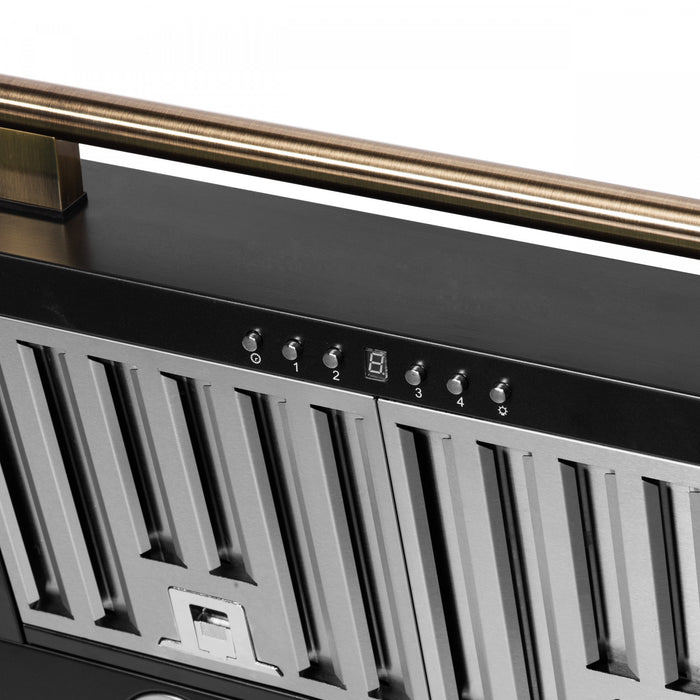 Forno Aria 30 Inch Wall-Mounted Range Hood, Black- FRHWM5095-30BLK