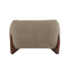 Tuxor Modern Upholstered Boucle Arm Chair with Tuxedo Design, Light Brown, Walnut | Tuxor Fauteuil Moderne en Bouclette a Design Tuxedo, Brun Clair, Noyer
