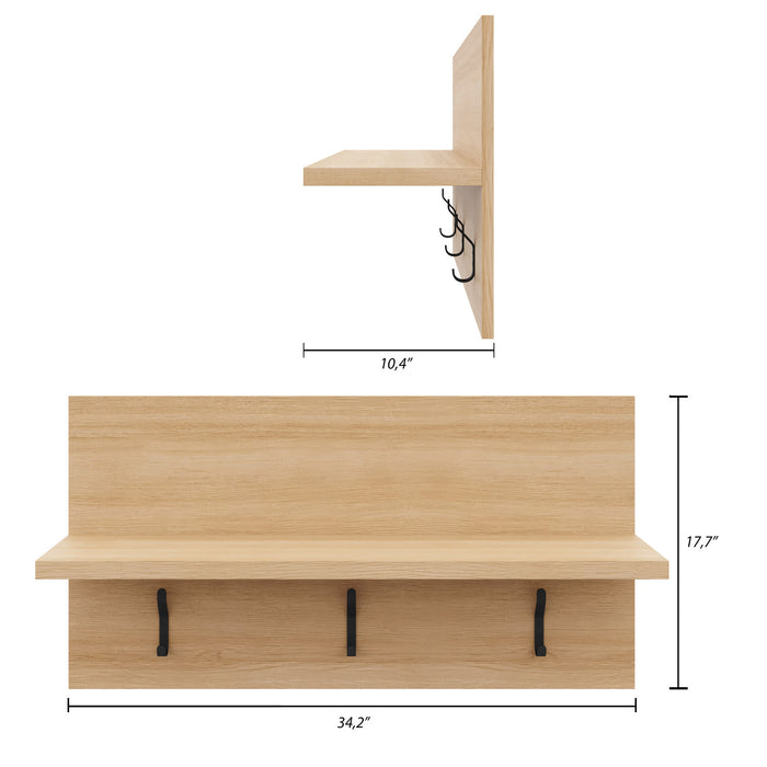 Porto Entryway Wall-Mounted Coat Rack