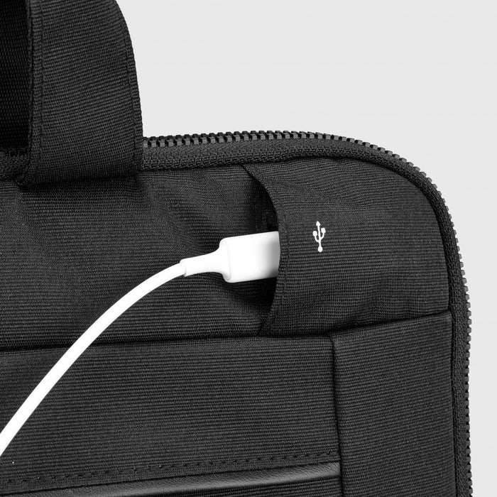 Swissdigital Bolligen 16\" Laptop Sleeve Bag – USB Charging, Water-Repellent, Add-A-Bag System, Padded Protection, Travel