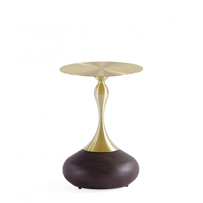 Patchin Modern End Table in Brown and Gold