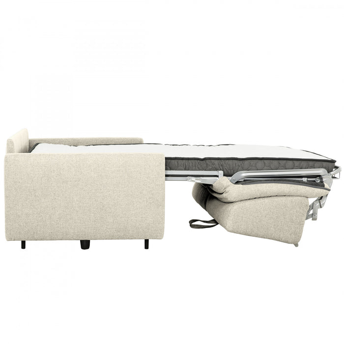 Brix 70 in. Textured Weave Euro Sofa Bed with Memory Foam Mattress - Beige