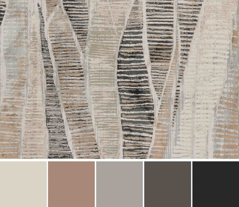 Briar Contemporary 5'1\" x 7'7\" Area Rug in Grey Indoor Area Rug