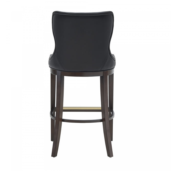 Blair Modern Wood Upholstered Barstool in Black - Set of 3 Bar Stool
