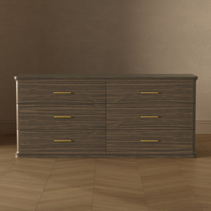 Clifford Traditional Dresser in Walnut (6-Drawer)