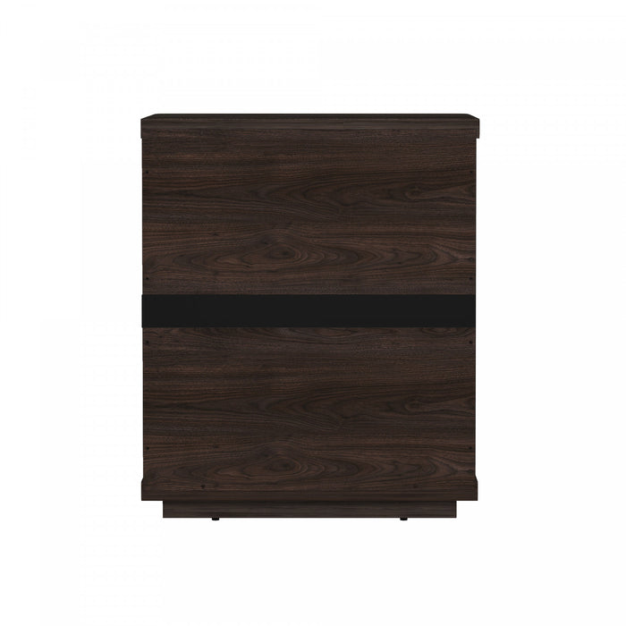 Evelyn Modern 20\" Nightstand in Brown (3-Drawer) - Set of 2