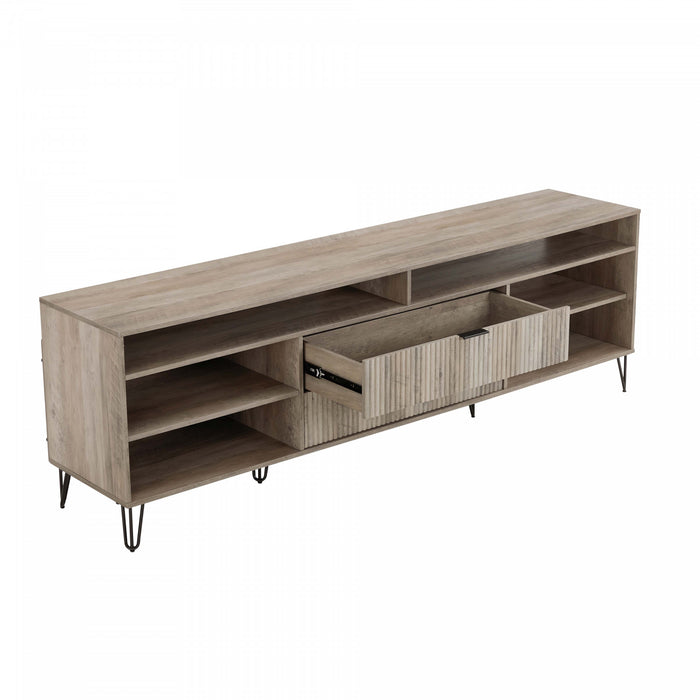 Dumbo Modern 85\" Fluted TV Stand in Golden Brown