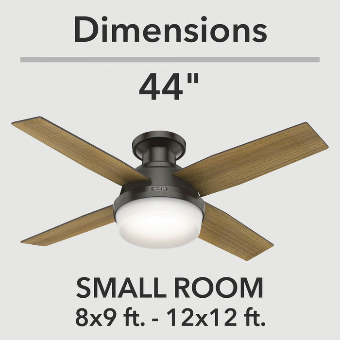Dempsey Low Profile Ceiling Fan with Light Fixture - Bronze