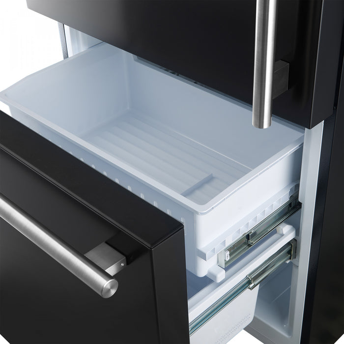 Forno Milano 60-Inch Side-by-Side Refrigerator in Black, 34.4 cu.ft - FFFFD1787-60BLK