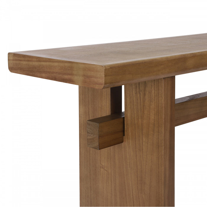 Emma 59.25\" Farmhouse Style Sofa Table for Entryway - Antique Brown