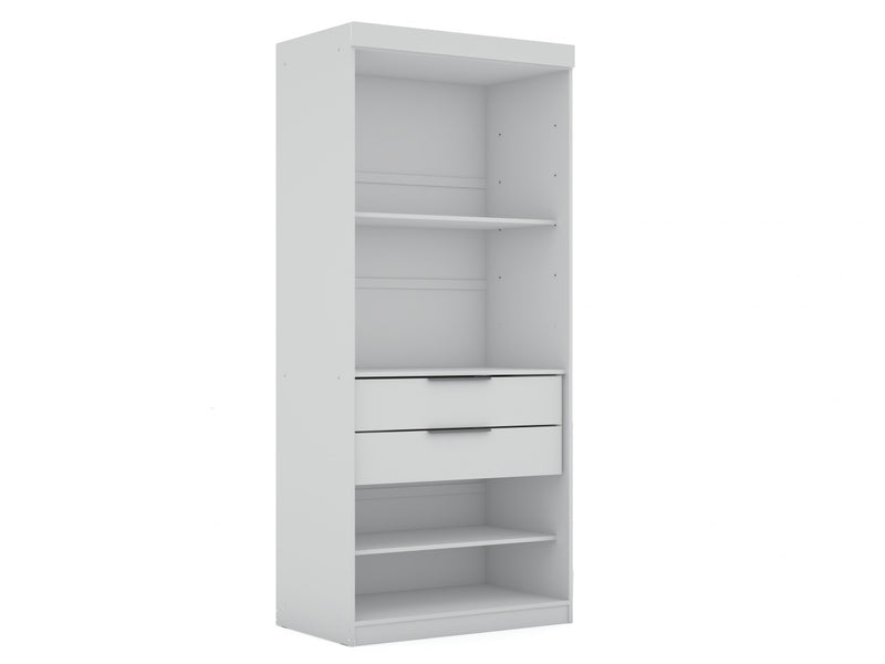 Mulberry Contemporary Modern 36\" Wardrobe Closet in White - Set of 3