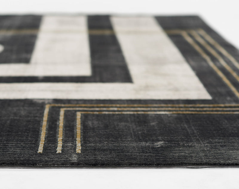 Erisa Contemporary 8'11\" x 12'6\" Area Rug in Grey Indoor Area Rug