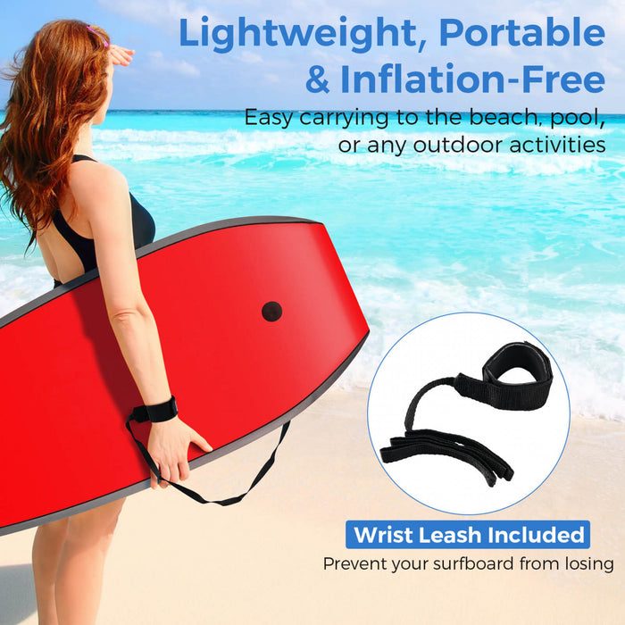 Costway 33\" Lightweight Body Board With Eps Core Xpe Deck Hdpe Bottom Crescent Tail Colorful