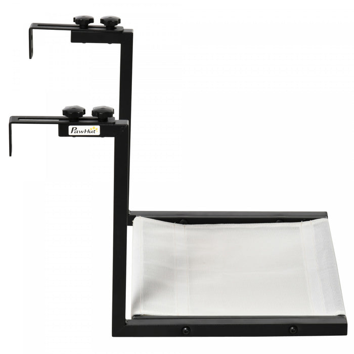 Pawhut Wall Mounted Cat Shelf, Kitten Perch, Kitty Furniture With Breathable Mesh Mat For Relaxing, Sleeping - Black