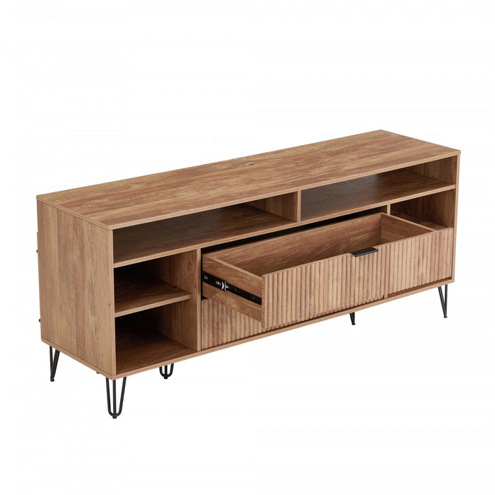 Dumbo Modern 63\" Fluted TV Stand in Golden Brown