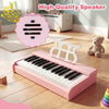 Costway 30 Keys Kids Piano Keyboard with Removable Music Stand, One-key Start Function Pink