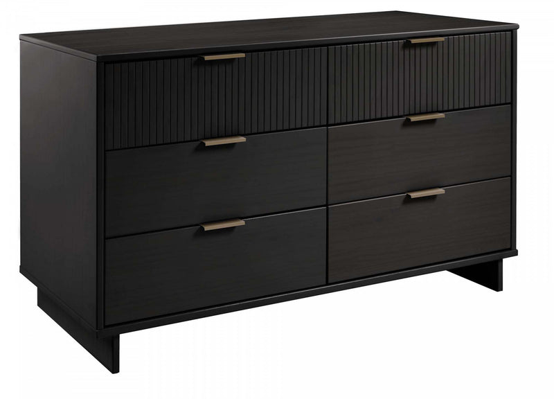 Granville Modern 55\" Dresser in Black (6-Drawer)