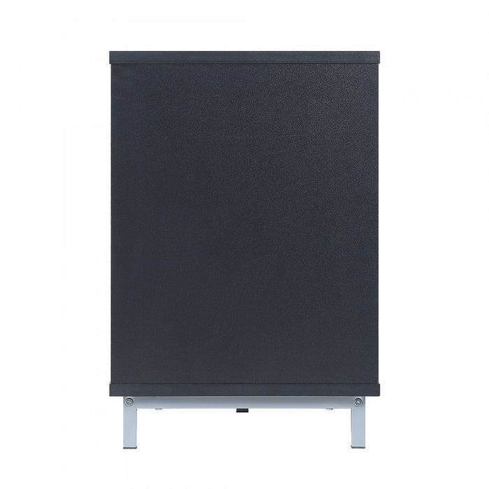 Brighton Modern 2-Piece Electric Fireplace in Black and Onyx