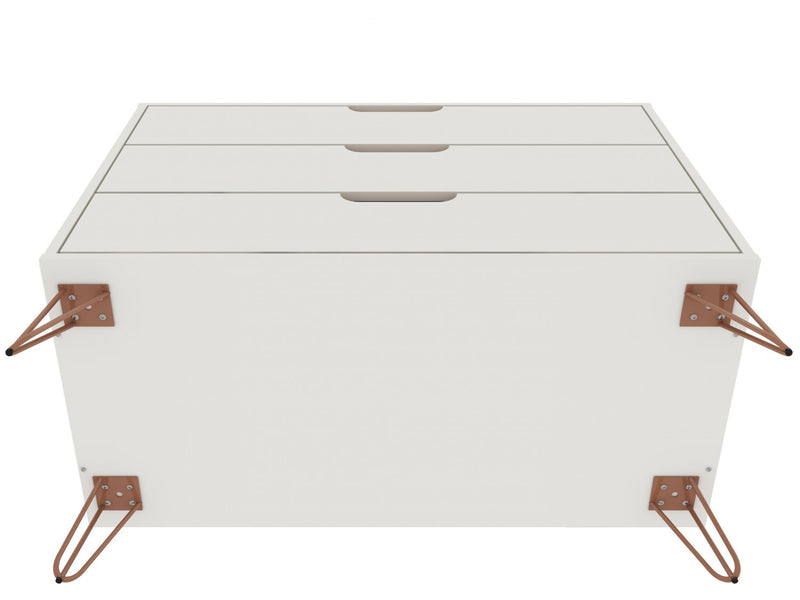 Rockefeller Mid-Century Modern 2-Piece Dresser Set in Off White