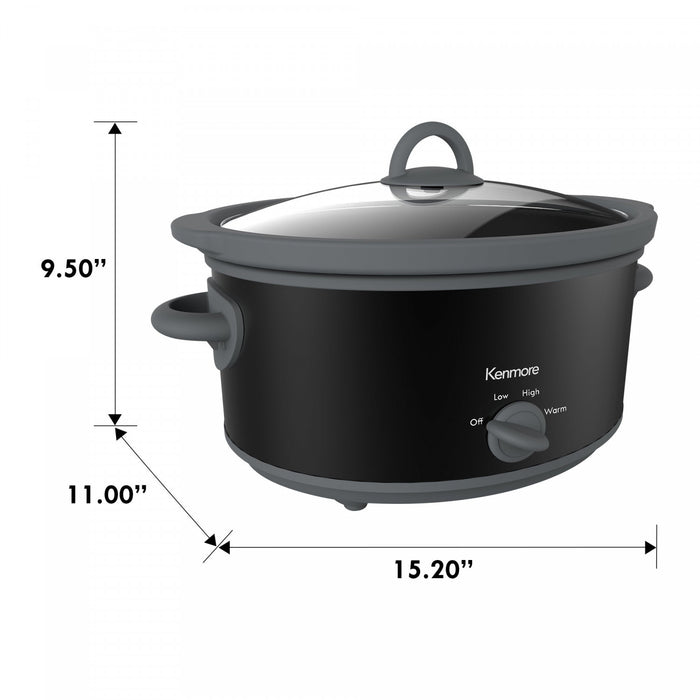 Kenmore Slow Cooker, 5 qt (4.7L), Easy to Use, Dial Control