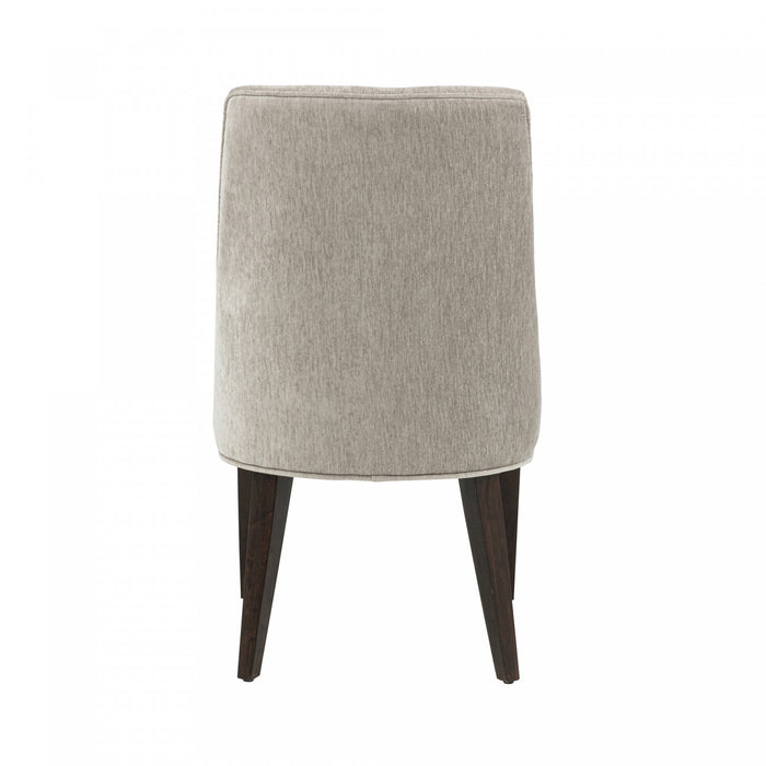 Beever Modern Chenille Wood Dining Chair in Taupe - Set of 4