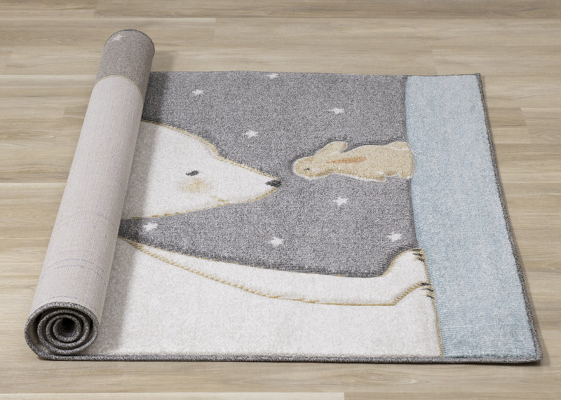 Kids Polar Bear Rabbit Area Rug - 5'3\" x 7'7\"