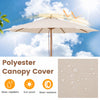 Costway 9 FT Patio Umbrella with Adjustable Height Rope Pulley Lift Vented Top 8 Sturdy Ribs Beige