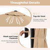Costway 9 FT Patio Cantilever Umbrella with Sun-Protective Canopy, Top Air Vent Cross Base Beige