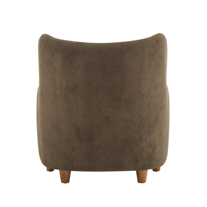 Sophia Upholstered Comfortable Armchair with Wingback,Dark Brown Accent Chair