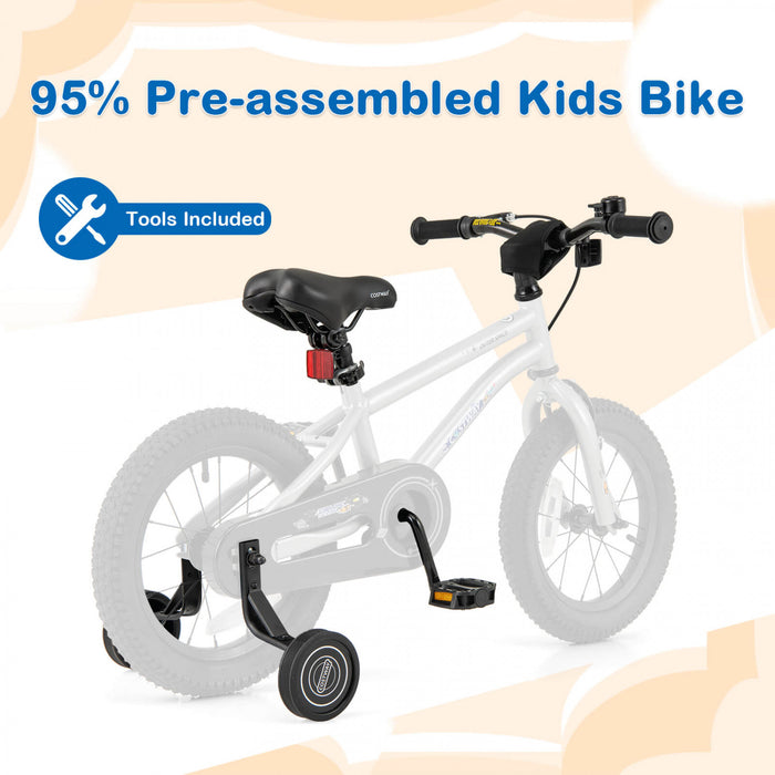 Costway 14-inch Kid's Bike For 3-5 Years Old With Adjustable Saddle & Anti-slip Handlebar Silver