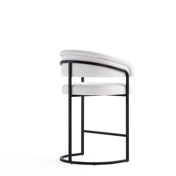 Augusta Modern Metal Upholstered Counter Stool in White