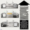 MultiSINK 45 in. Dual Mounted 3-Level Workstation Kitchen Sink, Faucets,Glass Rinser,Stainless Steel- J-WP31 Laundry Combo | Evier poste de travail MultiSINK 45 po, double pose, 3 niveaux, robinets, rince-verre, inox - J-WP31