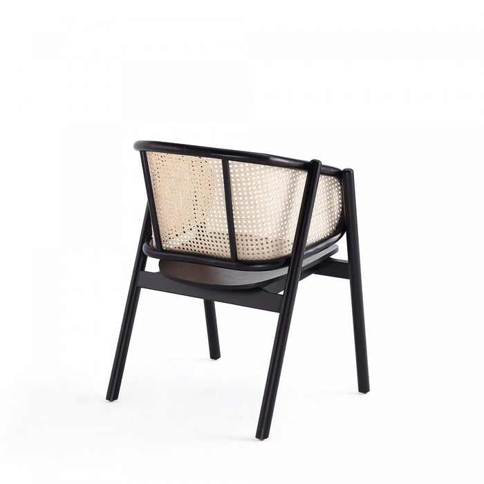 Versailles Industry Chic Wood Accent Armchair in Black and Natural - Set of 2
