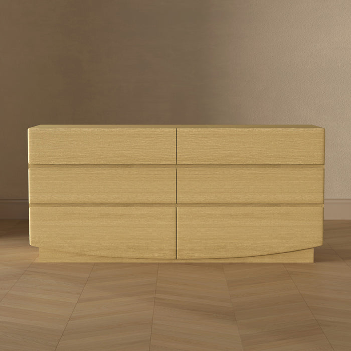 Ardea Contemporary 72\" Dresser in Natural Oak (6-Drawer)