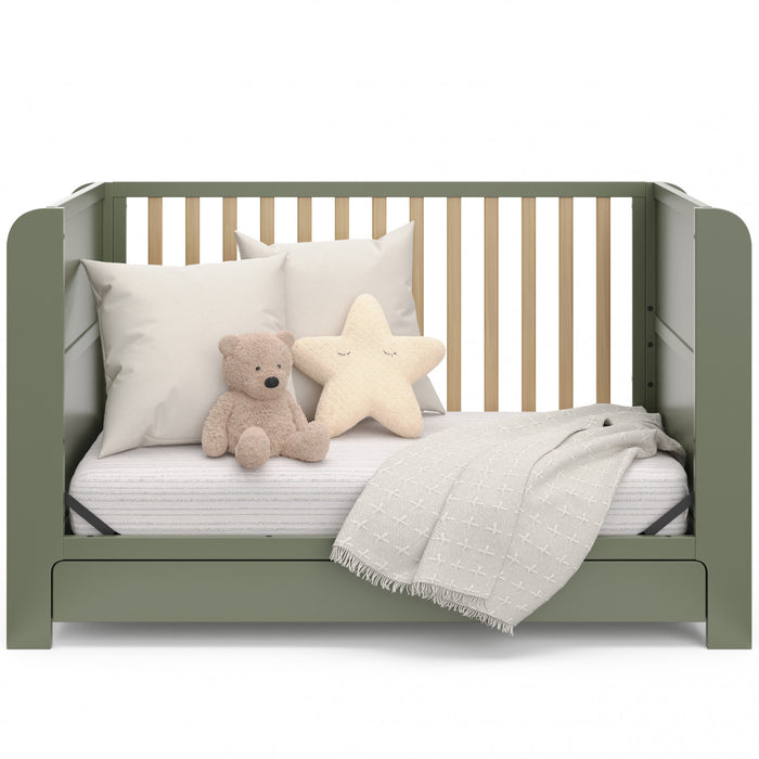 Graco Read with Me Convertible Crib with Drawer - Olive/Driftwood