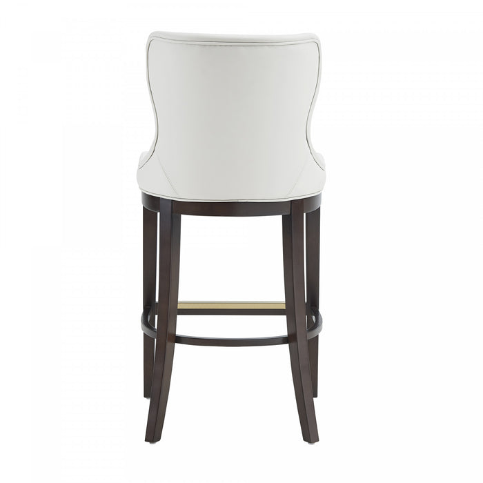 Blair Modern Wood Upholstered Barstool in White - Set of 3 Bar Stool