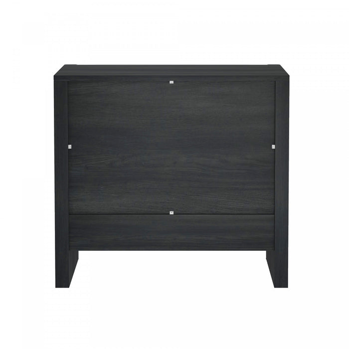 Linda Modern 24\" Nightstand in Charcoal Gray (2-Drawer) - Set of 2