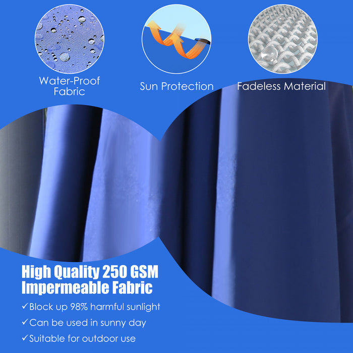 Costway 10'x13' Patio Offset Cantilever Umbrella Aluminum 360° Rotation Tilt Navy