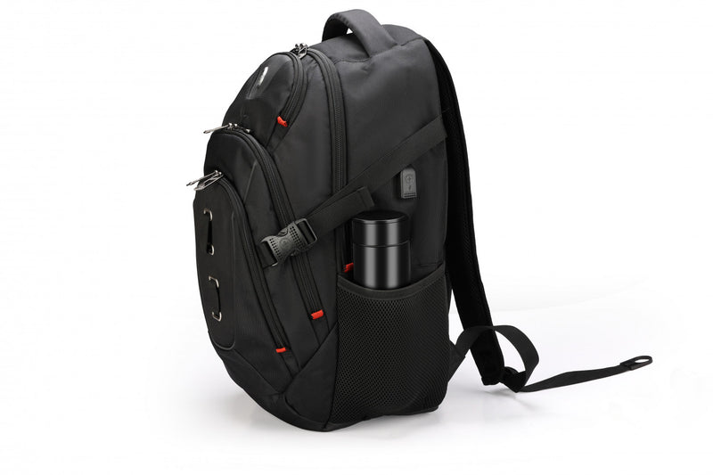 Swissdigital Meilen School Backpack – 17\" Laptop Bag, USB Charging, SDD Finder, RFID Protection, Add-A-Bag System, Travel-Ready