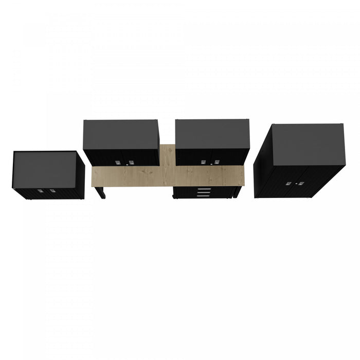 Fortress Modern 6-Piece Garage Set in Charcoal Gray Garage Storage