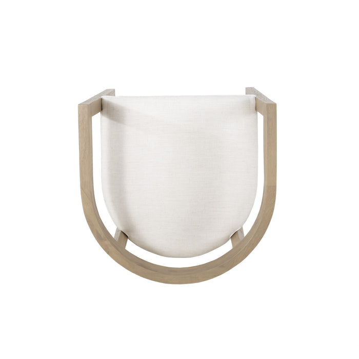 Tina Dining Arm Chairs Set Of 2 With Upholstery Fabric,open Back Style - Beige 