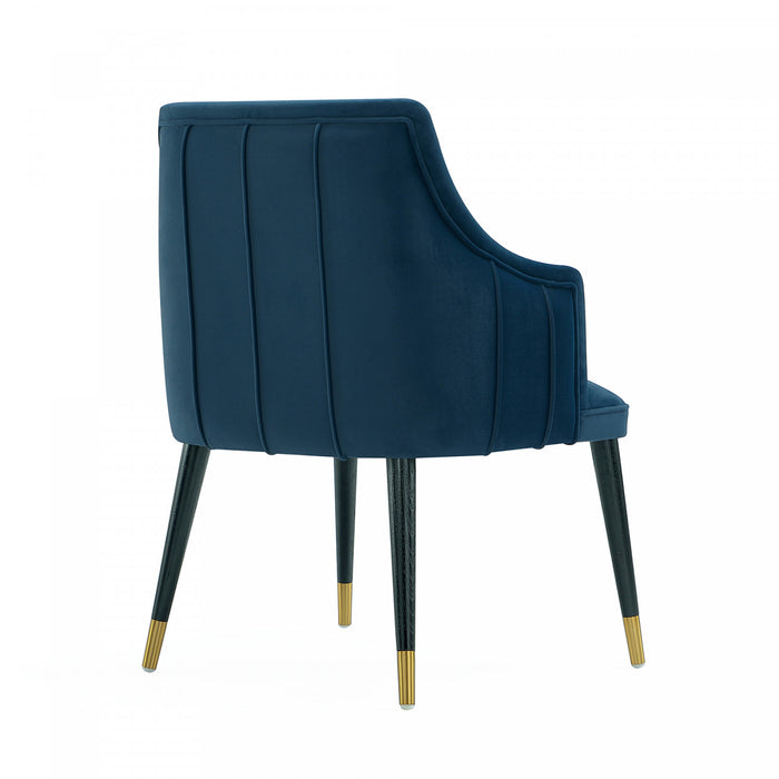 Eda Modern Wood Armchair in Midnight Blue Dining Chair