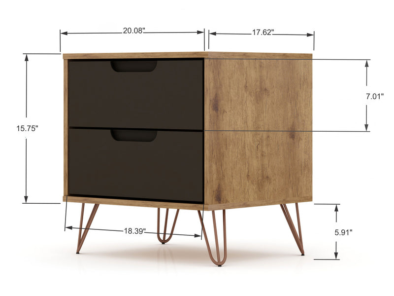 Rockefeller Mid-Century Modern 2-Piece Dresser Set in Gray