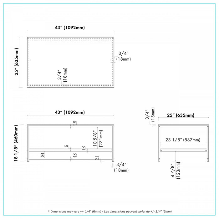 Nimbus Rectangular Coffee Table With Dual Marble Surfaces