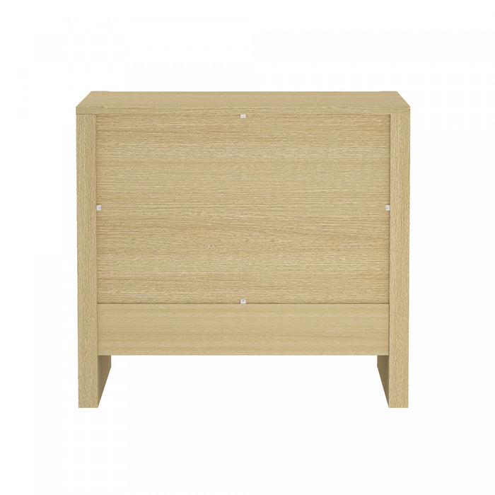 Linda Modern 24\" Nightstand in Natural Oak (2-Drawer)