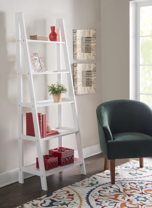 Acadia Ladder Bookcase - White