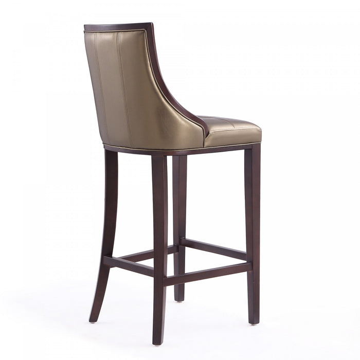 Fifth Avenue Traditional Wood Upholstered Barstool in Bronze - Set of 3